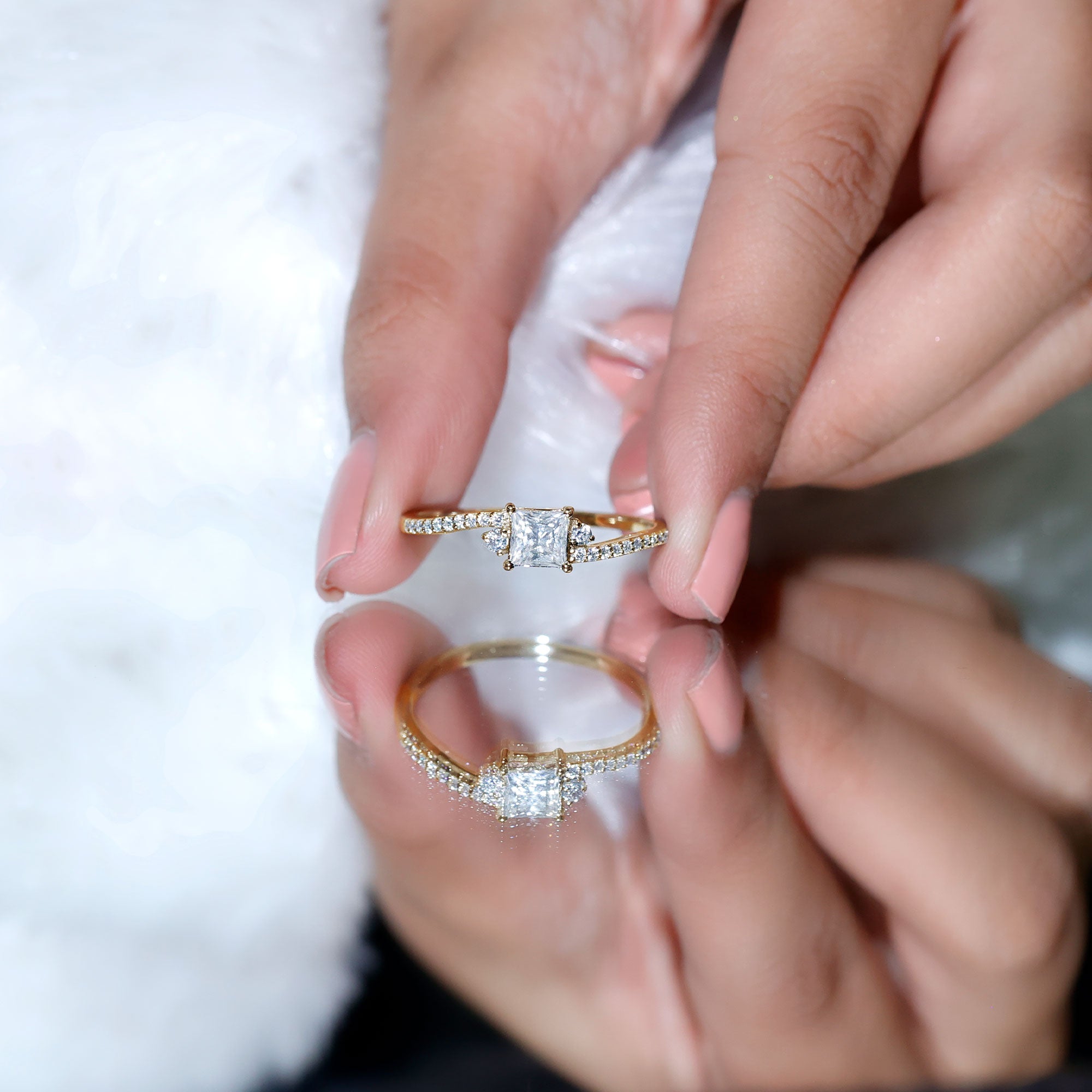 Certified Lab Grown Diamond Promise Engagement Ring Lab - ( EF-VS ) - Rosec Jewels
