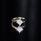 Princess Cut Lab Grown Diamond Bypass Engagement Ring for Women Lab - ( EF-VS ) - Rosec Jewels
