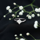 Rosec Jewels-Princess Cut Lab Grown Diamond Bypass Engagement Ring for Women