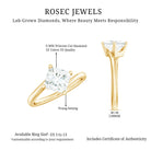 Rosec Jewels-Princess Cut Lab Grown Diamond Bypass Engagement Ring for Women