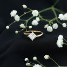 Rosec Jewels-Princess Cut Lab Grown Diamond Bypass Engagement Ring for Women