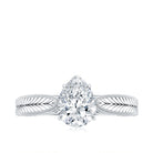 6X8 mm Pear Lab Created Diamond Filigree Engagement Ring Lab - ( EF-VS ) - Rosec Jewels