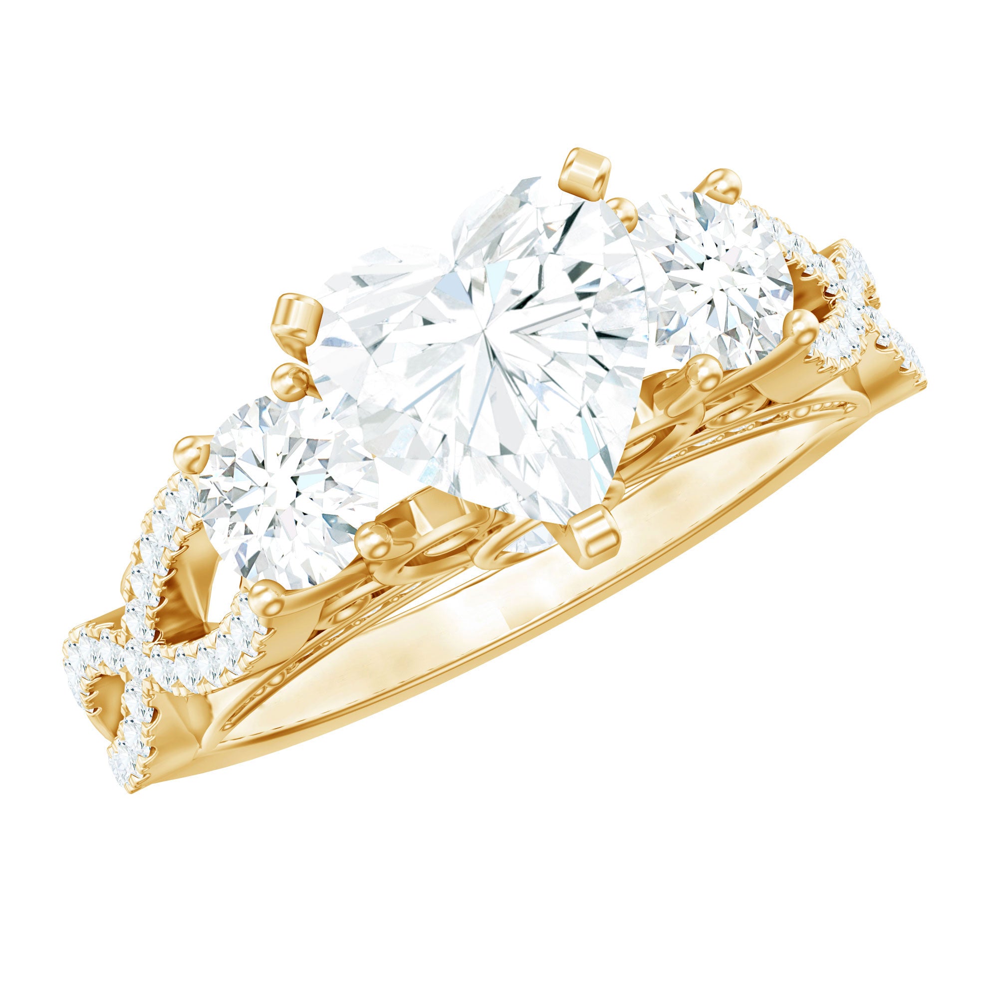 Rosec Jewels-Certified 7 MM Lab Grown Diamond Heart Shaped Engagement Ring