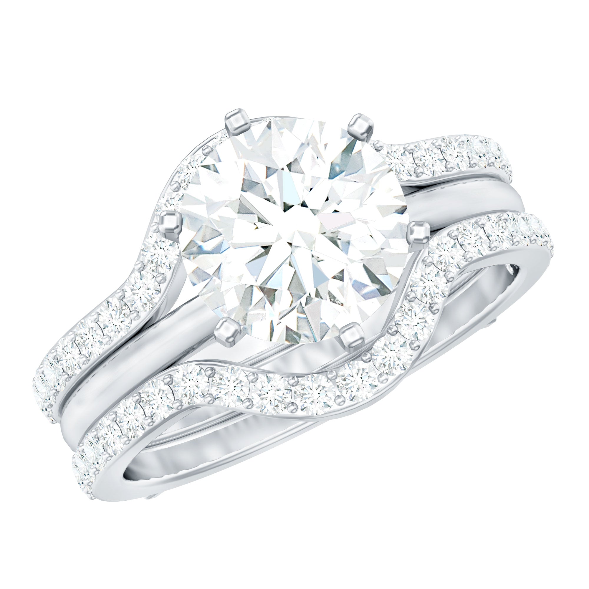 Rosec Jewels-Lab Created Diamond Engagement Ring with Ring Guard