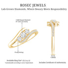 Certified Diamond 3 Stone Promise Ring Lab - ( EF-VS ) - Rosec Jewels