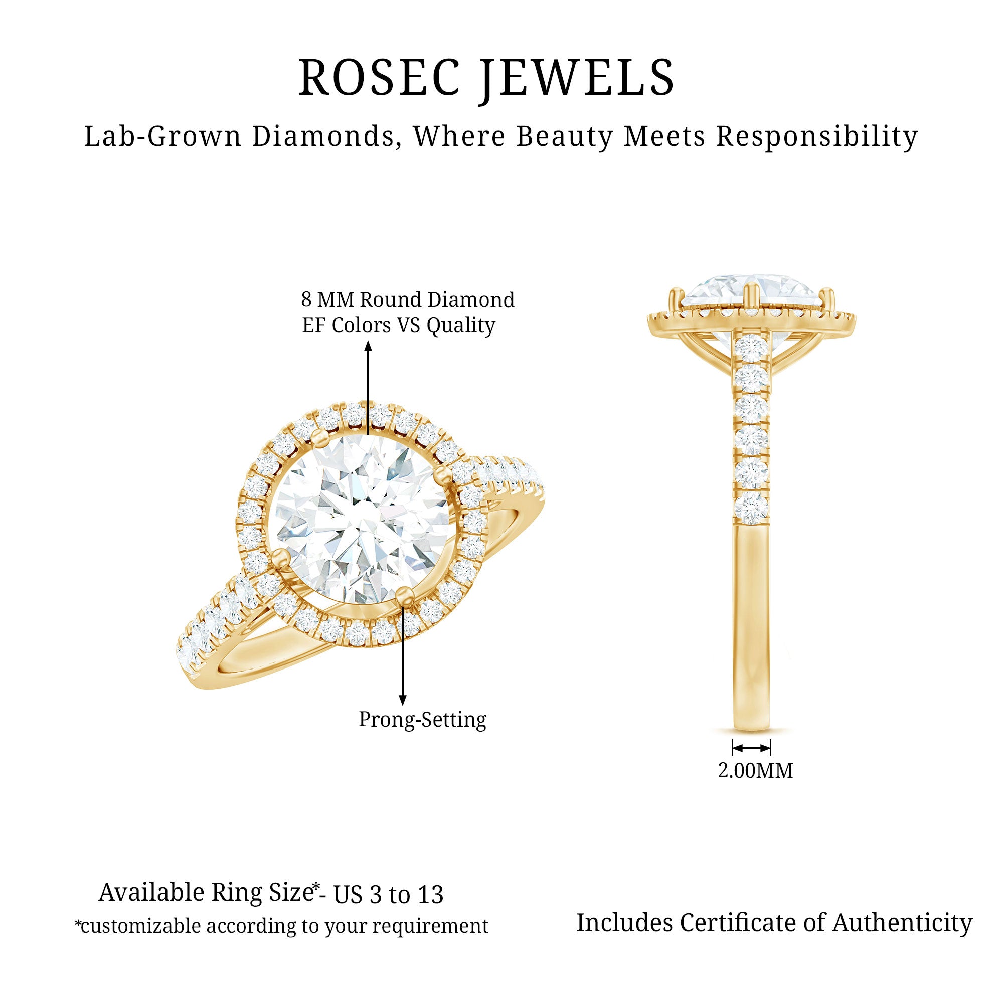 Rosec Jewels-2 Carat Ethical Diamond Circle Engagement Ring