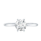 Brilliant Cut Lab Grown Diamond Solitaire Engagement Ring With 6 Prongs Lab - ( EF-VS ) - Rosec Jewels