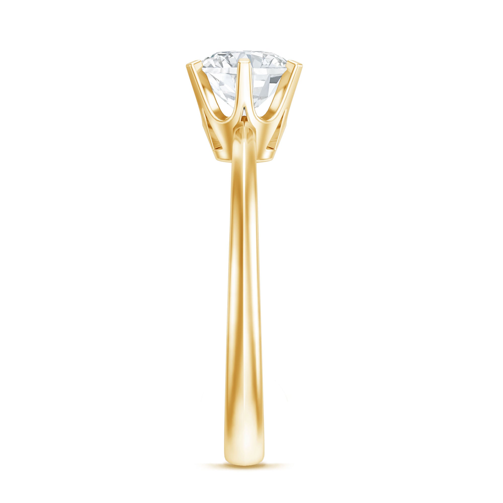 Brilliant Cut Lab Grown Diamond Solitaire Engagement Ring With 6 Prongs Lab - ( EF-VS ) - Rosec Jewels