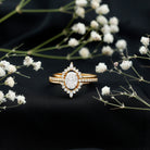 Rosec Jewels-Certified Lab Grown Diamond Vintage Engagement Ring Set With 3 Pieces