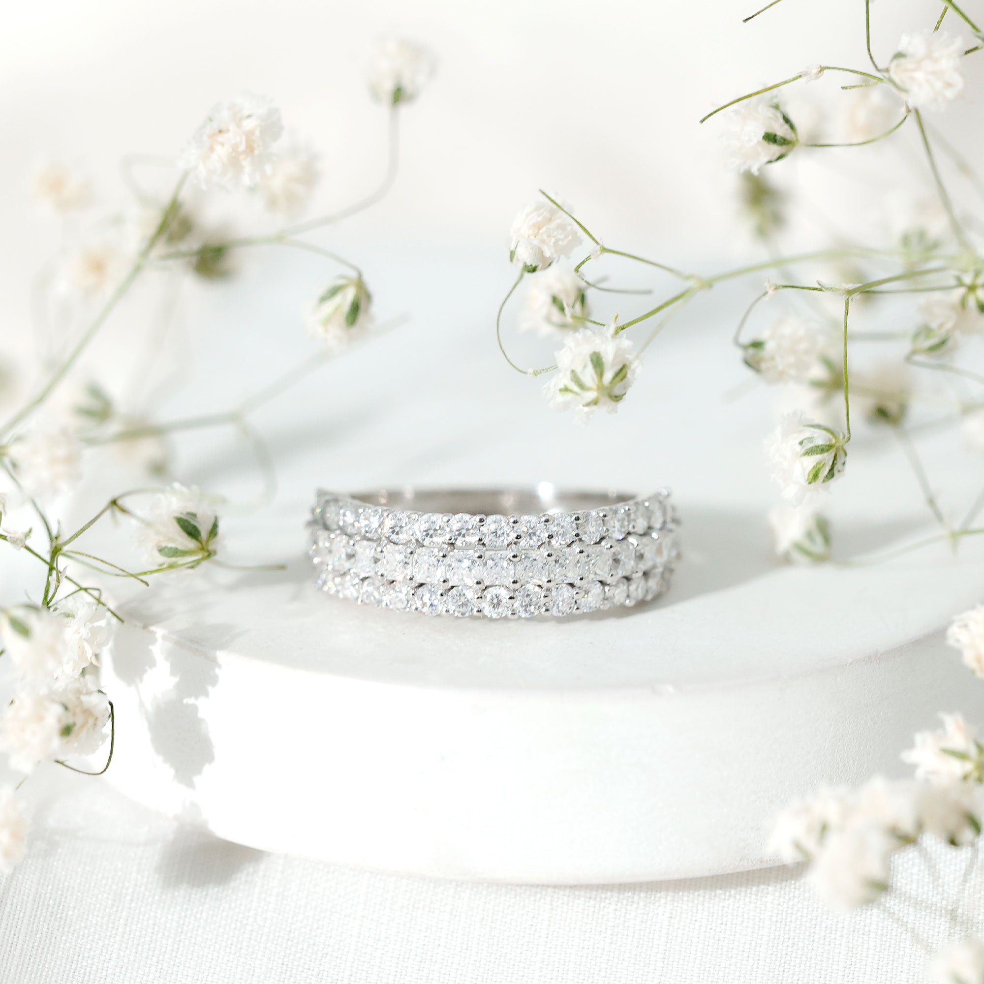 Rosec Jewels-Half Eternity Lab Grown Diamond Wedding Band