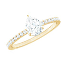 Rosec Jewels-1 CT Pear Cut Man Made Diamond Engagement Ring