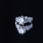 Rosec Jewels-Nature Inspired Moonstone and Diamond Engagement Ring in Silver