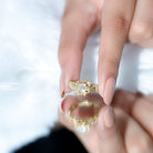 Rosec Jewels-Nature Inspired Moonstone and Diamond Engagement Ring in Silver