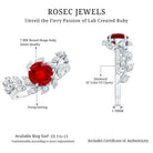 Certified Lab Grown Ruby Diamond Vine Engagement Ring AAAA - Rosec Jewels
