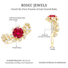 Certified Lab Grown Ruby Diamond Vine Engagement Ring AAAA - Rosec Jewels