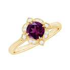 Rosec Jewels-Vintage Style Rhodolite Garnet and Diamond Engagement Ring