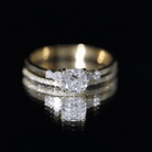 Lab Grown Diamond 6 MM Cushion Engagement Ring with Wedding band Lab - ( EF-VS ) - Rosec Jewels