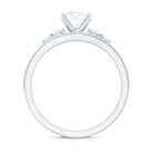 Rosec Jewels-Lab Grown Diamond 6 MM Cushion Engagement Ring with Wedding band