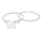 Rosec Jewels-Lab Grown Diamond 6 MM Cushion Engagement Ring with Wedding band