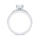 Certified Lab Grown Diamond 6X8MM Emerald Cut Engagement Ring with Band Lab - ( EF-VS ) - Rosec Jewels