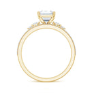 Certified Lab Grown Diamond 6X8MM Emerald Cut Engagement Ring with Band Lab - ( EF-VS ) - Rosec Jewels