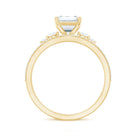 Rosec Jewels-Certified Lab Grown Diamond 6X8MM Emerald Cut Engagement Ring with Band