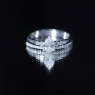 1.3 Carat Certified Lab Grown Diamond Teardrop Bridal Ring Set Lab - ( EF-VS ) - Rosec Jewels