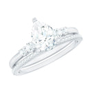 Rosec Jewels-Certified Lab Grown Diamond 6X8 MM Teardrop Bridal Ring Set