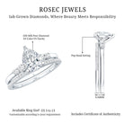 Certified Lab Grown Diamond 6X8 MM Teardrop Bridal Ring Set Lab - ( EF-VS ) - Rosec Jewels