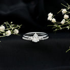 1.3 Carat Certified Lab Grown Diamond Teardrop Bridal Ring Set Lab - ( EF-VS ) - Rosec Jewels
