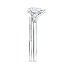Certified Lab Grown Diamond 6X8 MM Teardrop Bridal Ring Set Lab - ( EF-VS ) - Rosec Jewels