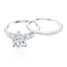 Certified Lab Grown Diamond 6X8 MM Teardrop Bridal Ring Set Lab - ( EF-VS ) - Rosec Jewels