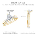 Certified Lab Grown Diamond 6X8 MM Teardrop Bridal Ring Set Lab - ( EF-VS ) - Rosec Jewels
