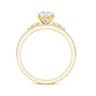 Certified Lab Grown Diamond 6X8 MM Teardrop Bridal Ring Set Lab - ( EF-VS ) - Rosec Jewels