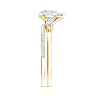 Certified Lab Grown Diamond 6X8 MM Teardrop Bridal Ring Set Lab - ( EF-VS ) - Rosec Jewels