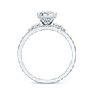 Lab Grown Diamond 6 MM Princess Cut Engagement Ring With Enhancer Lab - ( EF-VS ) - Rosec Jewels
