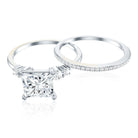 Lab Grown Diamond 6 MM Princess Cut Engagement Ring With Enhancer Lab - ( EF-VS ) - Rosec Jewels