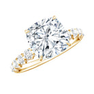 Rosec Jewels-3 Carat IGI Certified Lab Grown Diamond Cushion Cut Engagement Ring with Side Stones