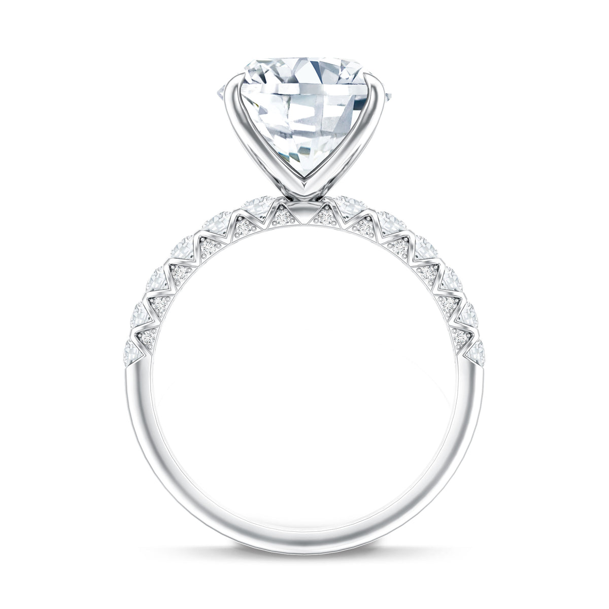 Rosec Jewels-5 Carat Cushion Cut Lab Diamond Huge Engagement Ring with IGI Certificate