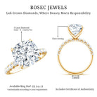 Rosec Jewels-5 Carat Cushion Cut Lab Diamond Huge Engagement Ring with IGI Certificate