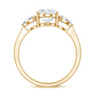 2 Carat Oval Lab Grown Diamond Three Stone Engagement Ring with IGI Certificate Lab - ( E-VS1 ) - Rosec Jewels