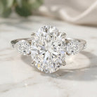 3 Carat Oval Lab Created Diamond Engagement Ring with IGI Certificate Lab - ( E-VS1 ) - Rosec Jewels