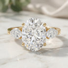 3 Carat Oval Lab Created Diamond Engagement Ring with IGI Certificate Lab - ( E-VS1 ) - Rosec Jewels