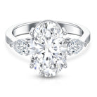 Rosec Jewels-4 Carat Oval Lab Grown Diamond Three Stone Engagement Ring IGI Certified