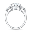 Rosec Jewels-IGI Certified 5 Carat Oval Lab Grown Diamond Big Engagement Ring with Pear Side Stones