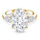 Rosec Jewels-IGI Certified 5 Carat Oval Lab Grown Diamond Big Engagement Ring with Pear Side Stones