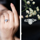 Rosec Jewels-IGI Certified 2 Carat Lab Grown Diamond Oval Hidden Halo Engagement Ring with Braided Band