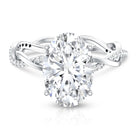 Rosec Jewels-IGI Certified 4 Carat Oval Lab Grown Diamond Huge Engagement Ring with Braided Band