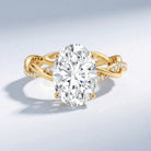 IGI Certified 4 Carat Oval Lab Grown Diamond Huge Engagement Ring with Braided Band Lab - ( E-VS1 ) - Rosec Jewels