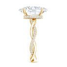 Rosec Jewels-IGI Certified 4 Carat Oval Lab Grown Diamond Huge Engagement Ring with Braided Band